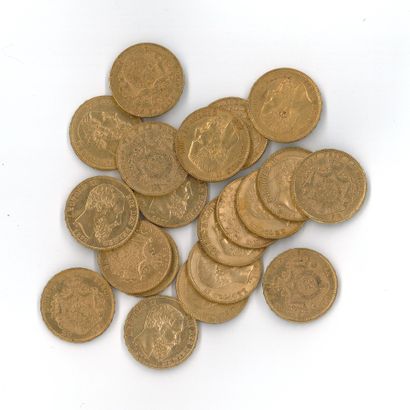 20 gold coins: 20 F Belgium Leopold II (1867...