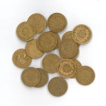 20 gold coins : 20 FF Napoléon III bare head...