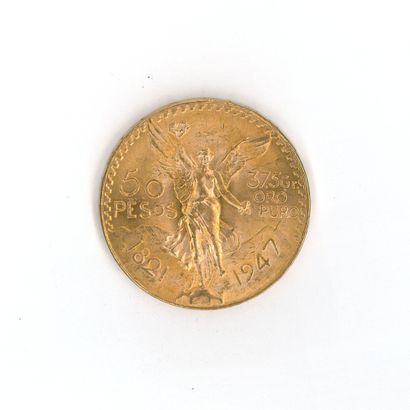 1 monnaie or : 50 Pesos Mexique 1821 - 1...