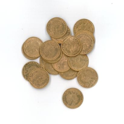 20 gold coins: 10 FF Rooster (1900 x 3, 1901...