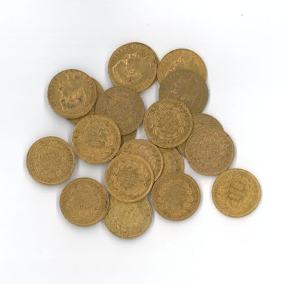 20 gold coins: 20 FF Napoleon III bareheaded...