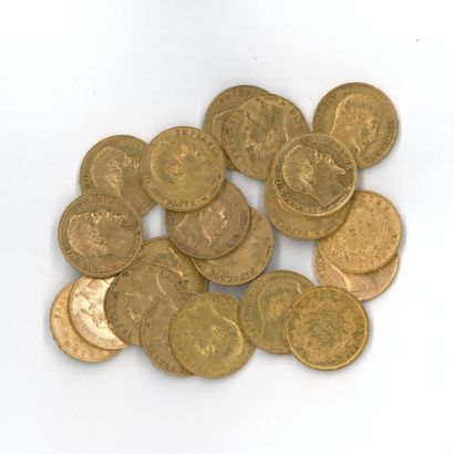 20 gold coins: 20 FF Napoleon III bareheaded...