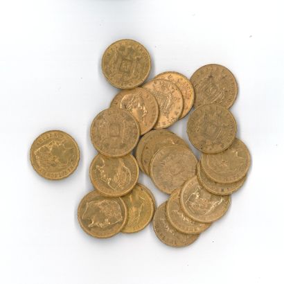 20 gold coins : 20 FF Napoléon III tête laurée...