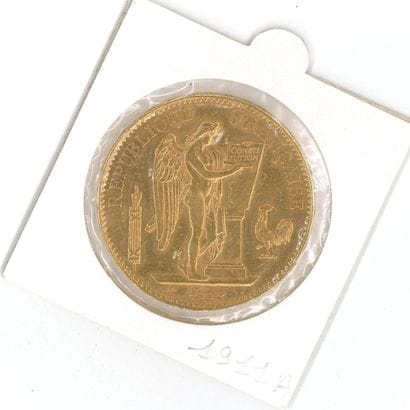 1 gold coin: 100 FF Génie 1911 A