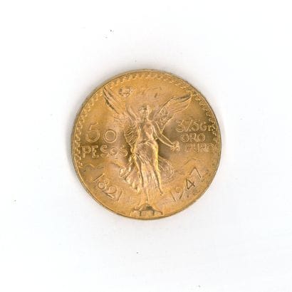 1 monnaie or : 50 Pesos Mexique 1821 - 1...