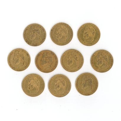 10 gold coins: 20 FF Louis-Philippe I (1840...