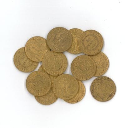 14 gold coins: 20 FF 