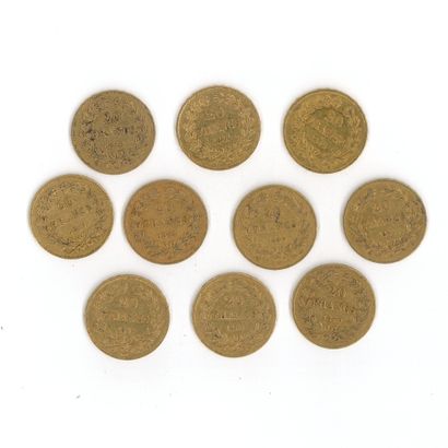 10 gold coins: 20 FF Louis-Philippe I (1840...