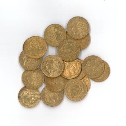 20 gold coins : 20 FF Cérès 1851 A