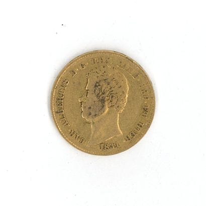 1 gold coin: 20 Italian Lire, Charles Albert,...