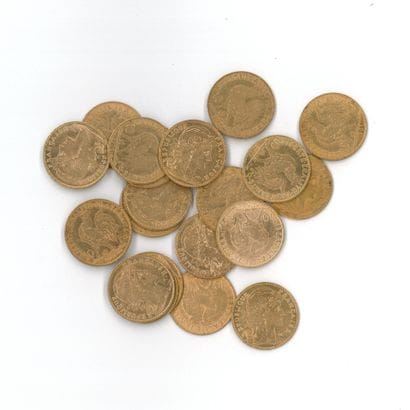 20 gold coins: 10 FF Rooster (1900 x 4, 1901...