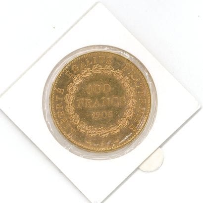 1 gold coin: 100 FF Génie 1906 A
