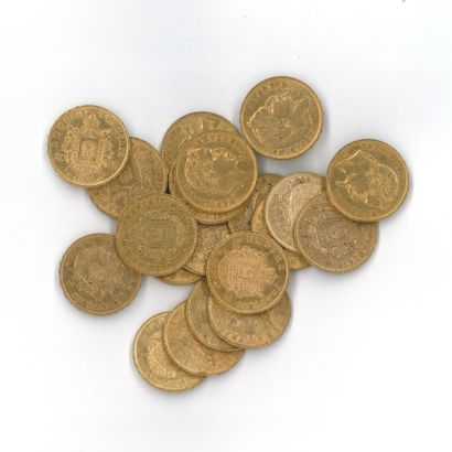 20 gold coins: 20 FF Napoleon III laureate...