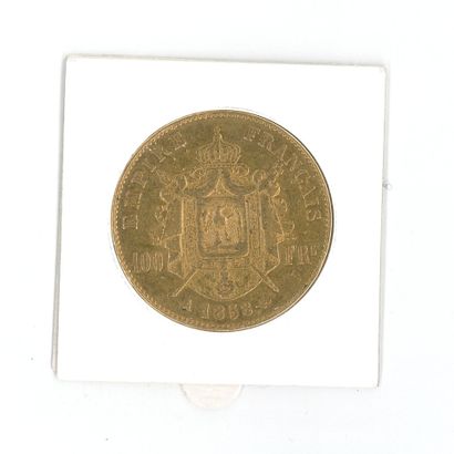 1 gold coin: 100 FF Napoleon III, bareheaded,...