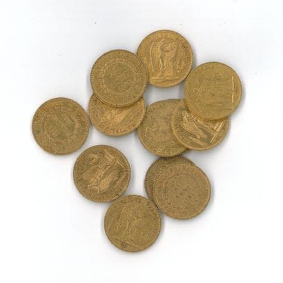 12 gold coins: 20 FF 