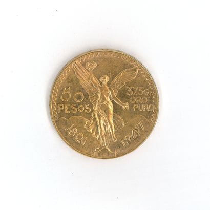 1 monnaie or : 50 Pesos Mexique 1821 - 1...