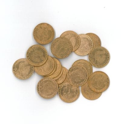 20 gold coins: 10 FF Rooster (1899 x 3, 1900...