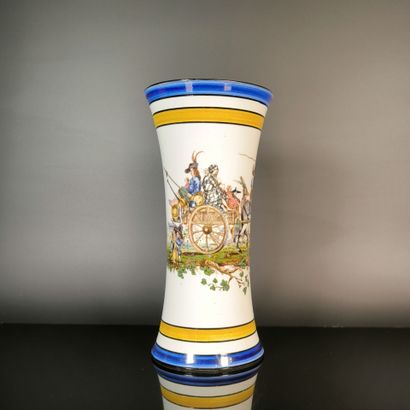 GIEN
Polychrome earthenware vase with a so-called...