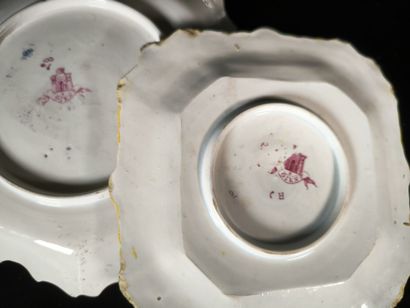GIEN. Set of 6 pieces in polychrome earthenware,...