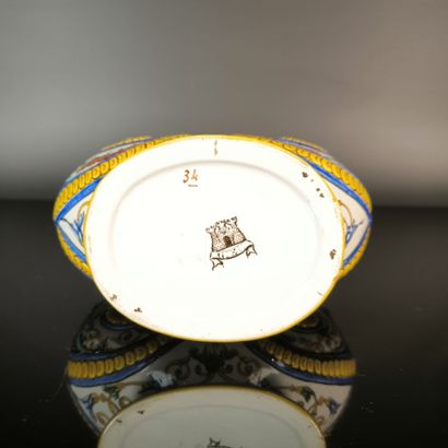 GIEN
Polychrome earthenware flask with Renaissance-style...