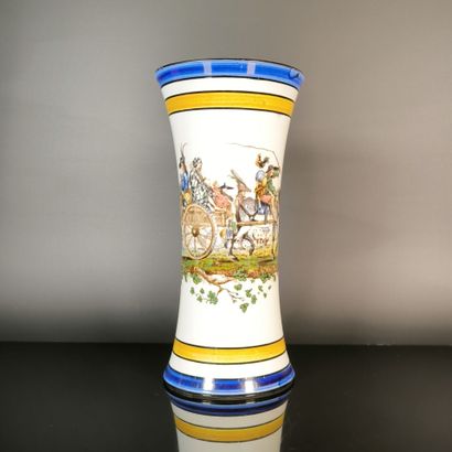 GIEN
Polychrome earthenware vase with a so-called...