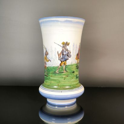 GIEN
Polychrome earthenware vase, decorated...