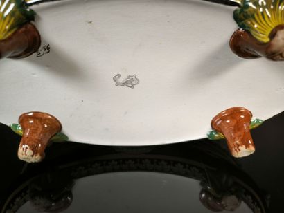 GIEN
Oval polychrome earthenware planter...