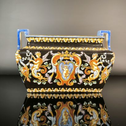 GIEN
Polychrome earthenware planter with...