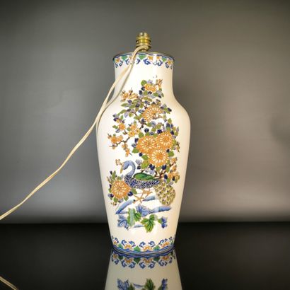 GIEN
Polychrome earthenware lamp base, 
