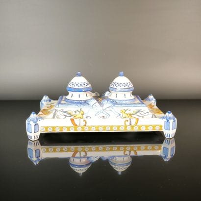 GIEN
Rectangular inkwell made of polychrome...