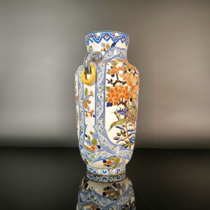 GIEN
Polychrome earthenware vase, 