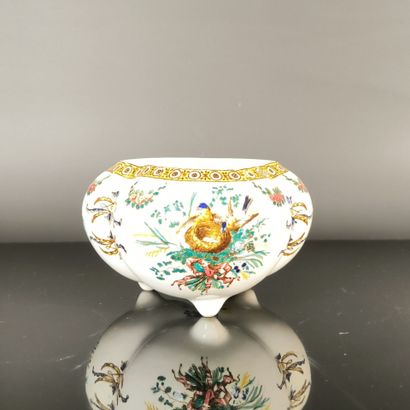 GIEN
Polychrome earthenware tripod vase,...