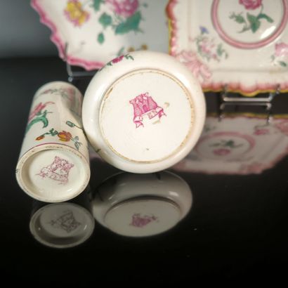 GIEN. Set of 6 pieces in polychrome earthenware,...