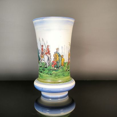 GIEN
Polychrome earthenware vase, decorated...