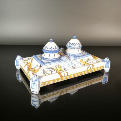 GIEN
Rectangular inkwell made of polychrome...
