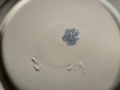 GIEN. Set of 6 earthenware pieces, decorated...