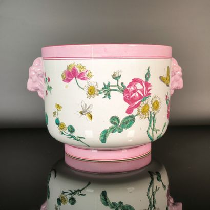 GIEN
Polychrome earthenware planter, decorated...