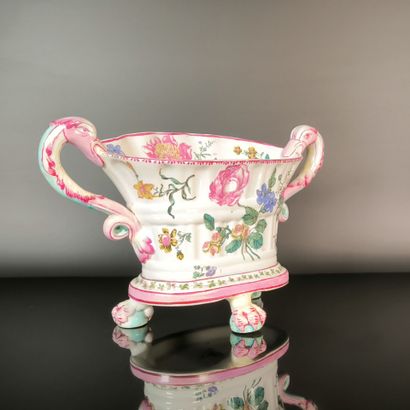 GIEN
Polychrome earthenware planter, decorated...