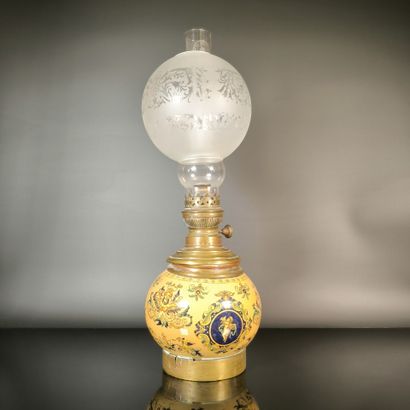 GIEN
Polychrome earthenware lamp base with...