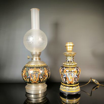 GIEN
Set of two lamps, one electric and the...