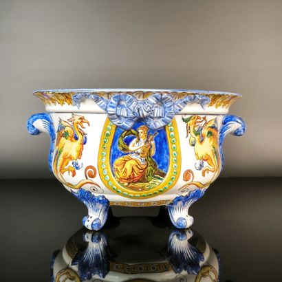 GIEN
Polychrome earthenware planter with...
