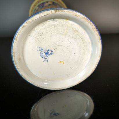 GIEN
Polychrome earthenware conical vase...