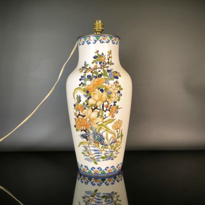 GIEN
Polychrome earthenware lamp base, 
