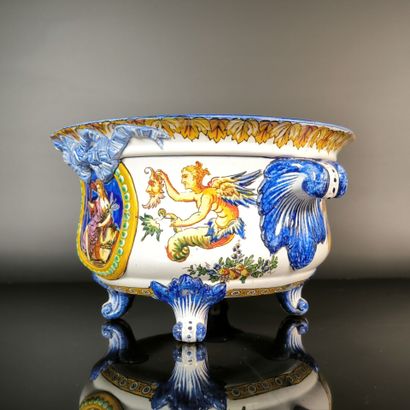 GIEN
Polychrome earthenware planter with...