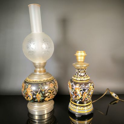 GIEN
Set of two lamps, one electric and the...