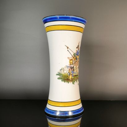 GIEN
Polychrome earthenware vase with a so-called...