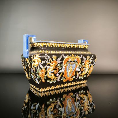 GIEN
Polychrome earthenware planter with...