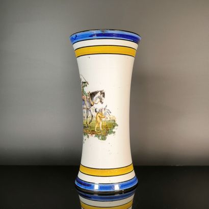 GIEN
Polychrome earthenware vase with a so-called...
