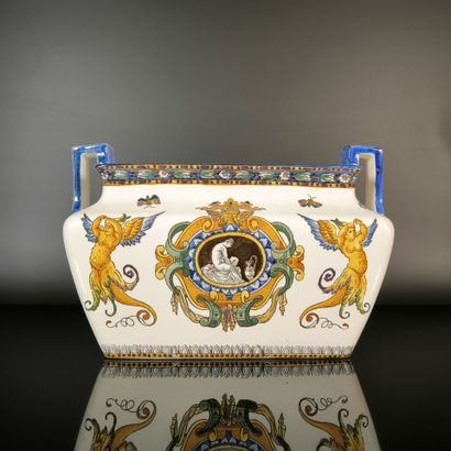GIEN
Polychrome earthenware planter with...
