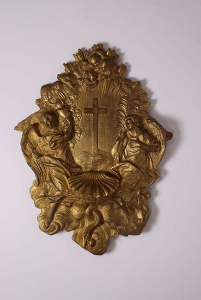 Gilded bronze holy water font
19th century
H....